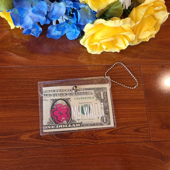 Keychain Wallet-Cherry Blossom "My Wallet" - Picture 7 of 8